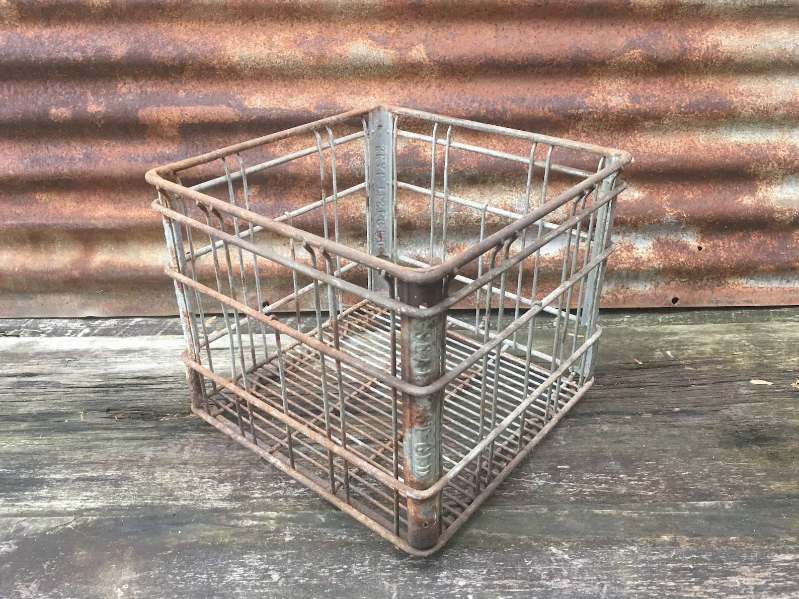 Vintage Wire Metal Basket Milk Bottle Crate Sealtest Dairy Etsy