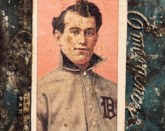 Vintage Baseball Card Matty Mcintyre Detroit T206 Piedmont Tobacco Card Fantasy Reprint NOT Original Hand Aged Distressed Dead Ball Era