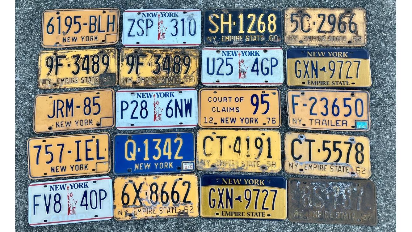 Choice of Antique New York License Plate Vintage License Plate 