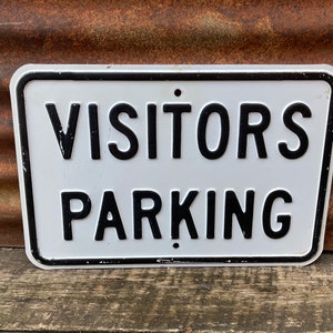 Original Sign Visitors Parking Prison Sign Vintage Metal Street Sign 12x18 Inch