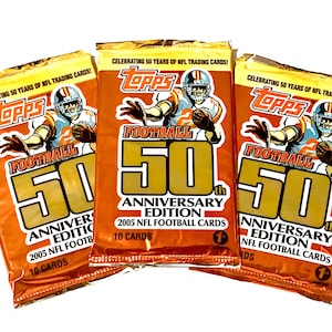 2005 Topps Football Cards Vintage Pack of Football Cards Unopened Sealed Pack of Cards NFL 50th Anniversary Pack 1st Edition!