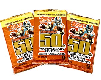 2005 Topps Football Cards Vintage Pack of Football Cards Unopened Sealed Pack of Cards NFL 50th Anniversary Pack 1st Edition!