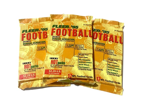 Vintage 1995 Fleer NFL Football Card Pack: Unopened 90s Nostalgia
