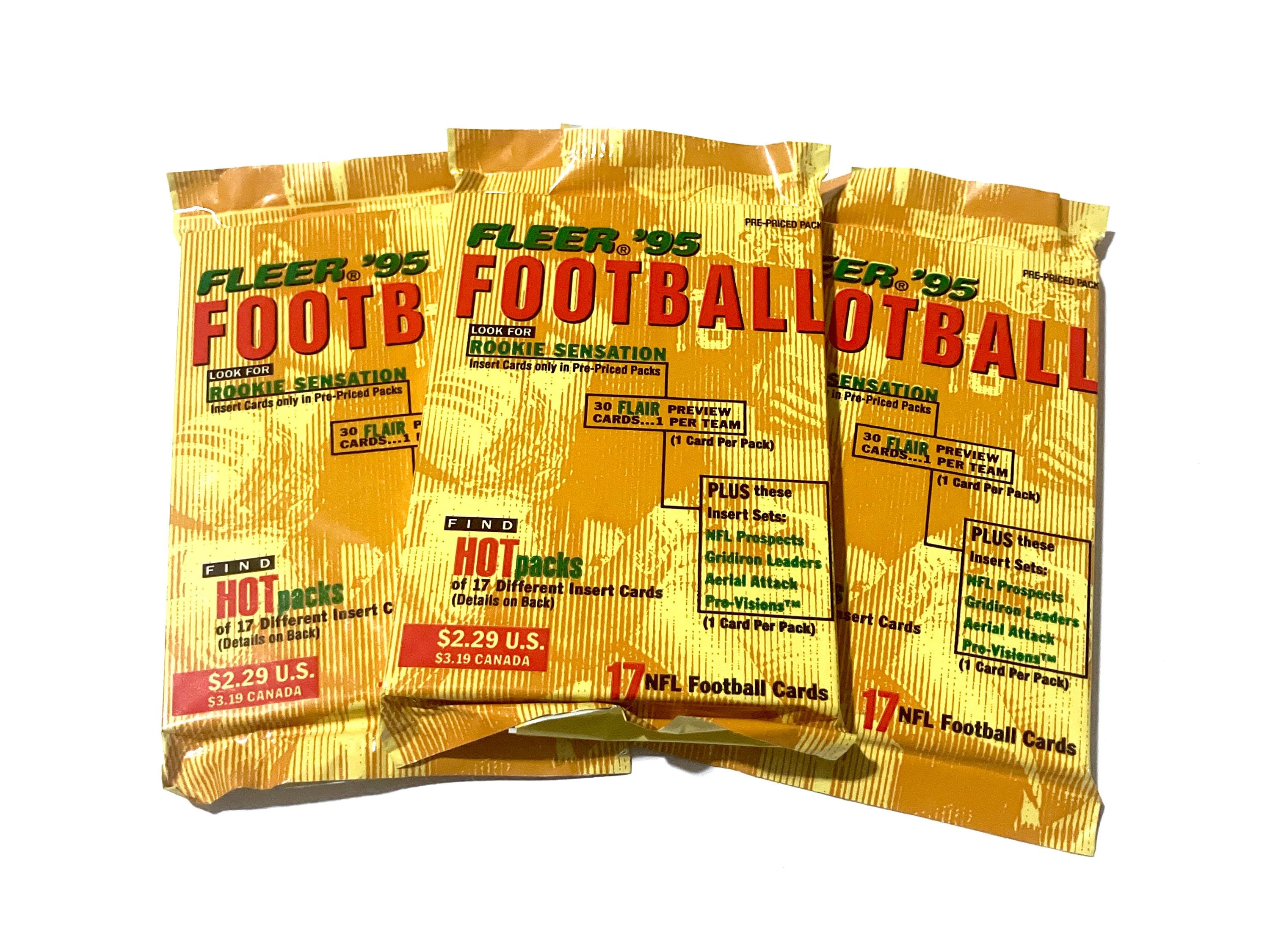 Vintage 1995 Fleer NFL Football Card Pack: Unopened 90s Nostalgia