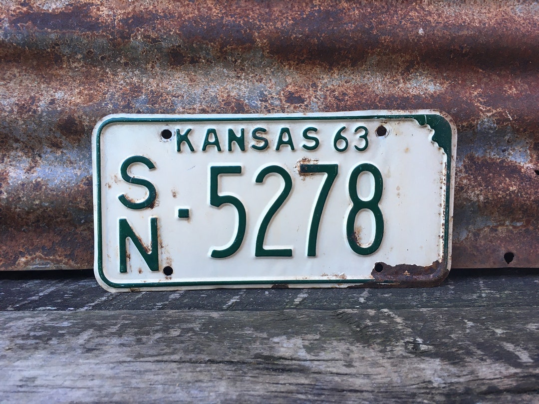 Vintage 1963 KANSAS License Plate Original Old KS License - Etsy