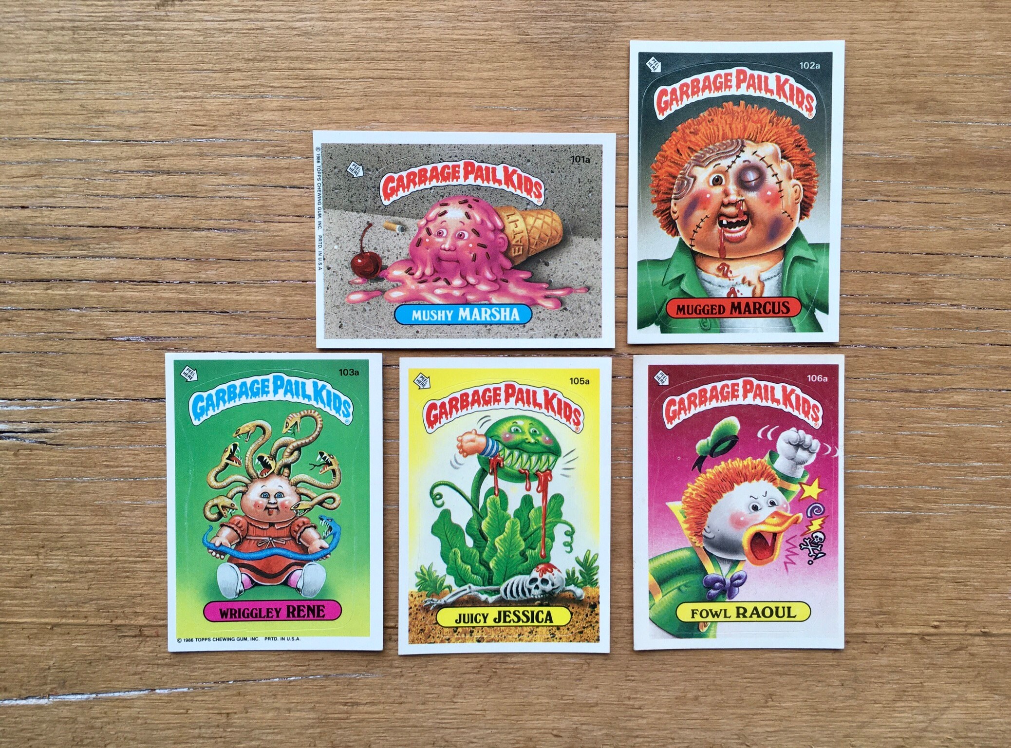 Garbage Pail Kids Card Choice Mushy Marsha, Mugged Marcus