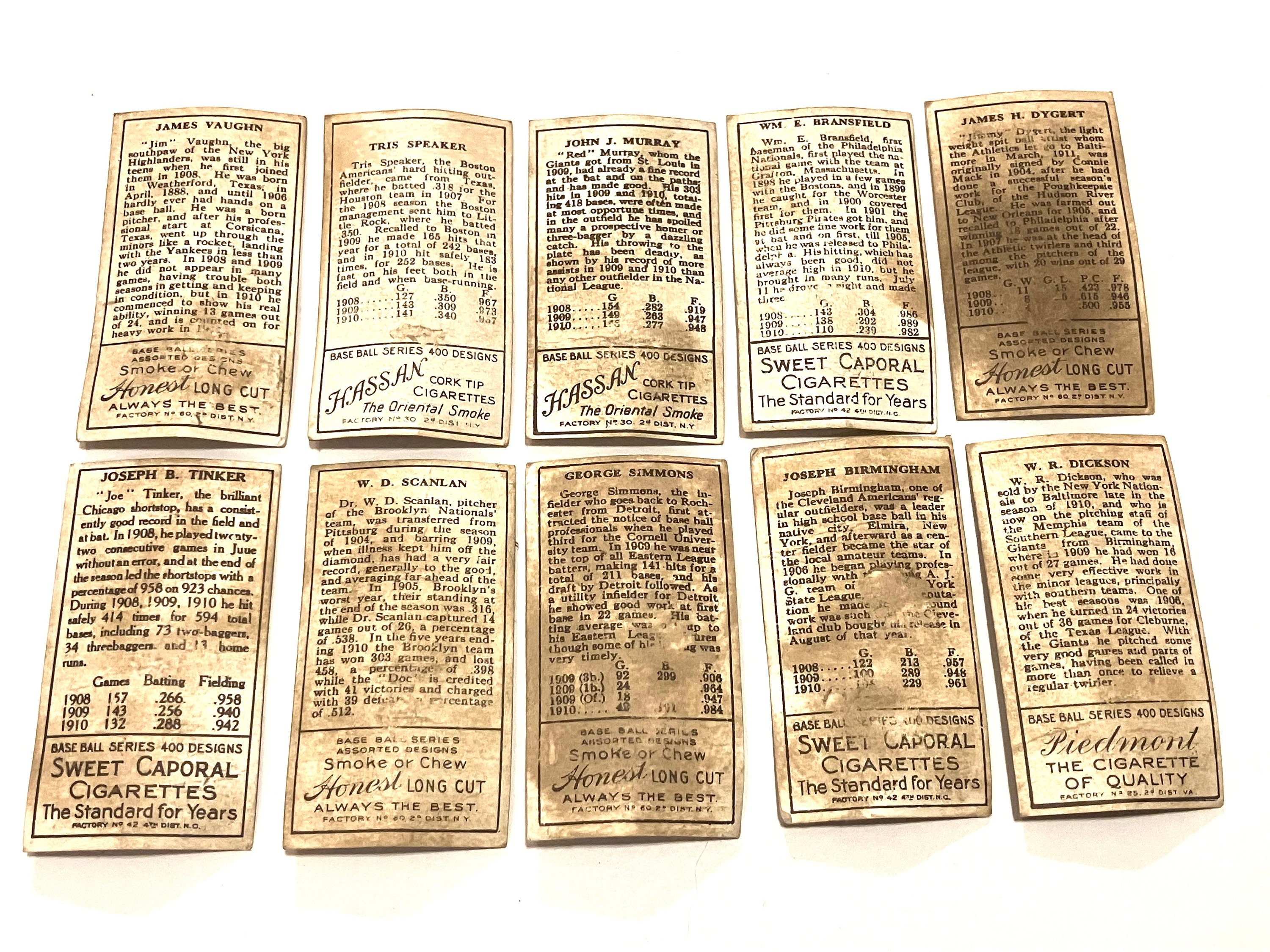 Choice of Vintage Baseball Cards T205 Gold Border Tobacco Card