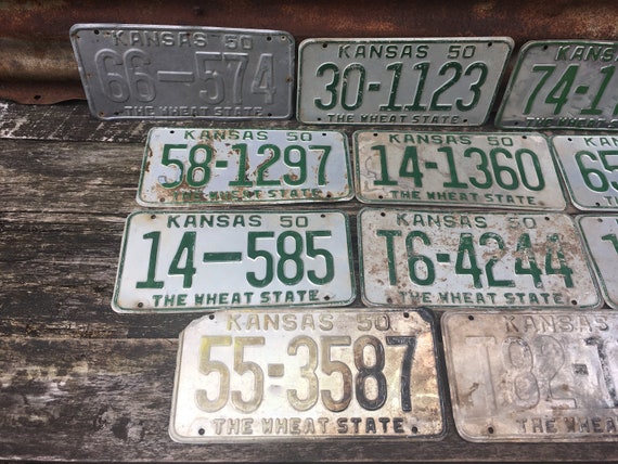 Choice of Kansas 1950 License Plate Vintage License Plate Number