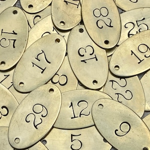 1-100 Number Tags for Restoration Brass Locker Tag Furniture Drawer Tags Antique Numbered Tags Industrial Old Furniture Tag 2 Inch