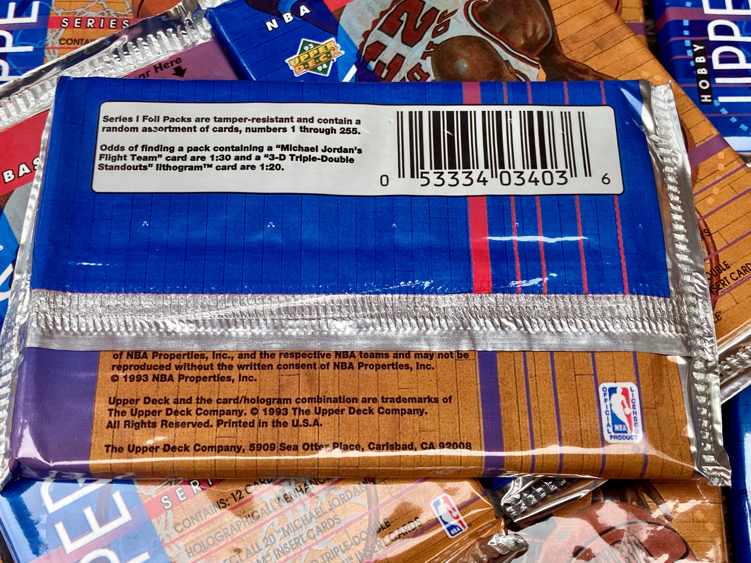 Price per (1) Pack Vintage Basketball Cards Upper Deck NBA 1993 1994 Pack  Of Cards Unopened Pack Cards 90s Jordan Foil Pack 1990s Nostalgic