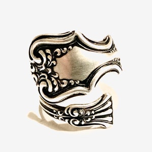 Antique Spoon Ring Floral Size 8 Sterling Silver 925 Metal Twist Ring Vintage Jewelry Hand Made By Me Guaranteed Authentic!
