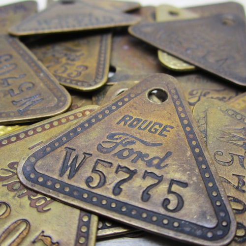 Vintage Brass Tag Ford Motor Company Rouge Plant Car Truck Auto