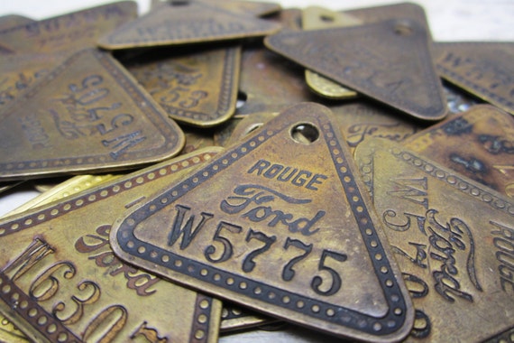 Vintage Brass Tag Ford Motor Company Rouge Plant Car Truck