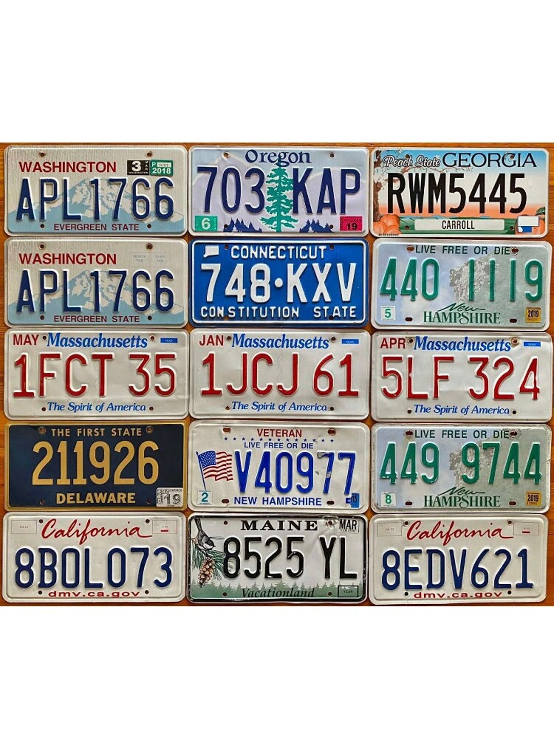 Choice of License Plate Washington Massachusetts Delaware Etsy