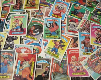 Garbage Pail Kids Cards Lot of 25 or 50 Randomly Chosen Vintage GPK Stickers Topps 1980s Original Series Loose Cards 80s VTG