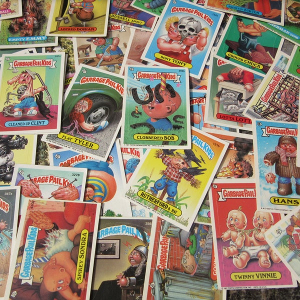 Garbage Pail Kids Cards Lot of 25 or 50 Randomly Chosen Vintage GPK Stickers Topps 1980s Original Series Loose Cards 80s VTG