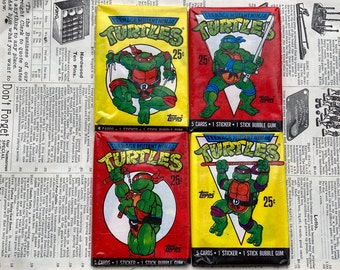 4 Packs of Teenage Mutant Ninja Turtle Cards Original Series 1