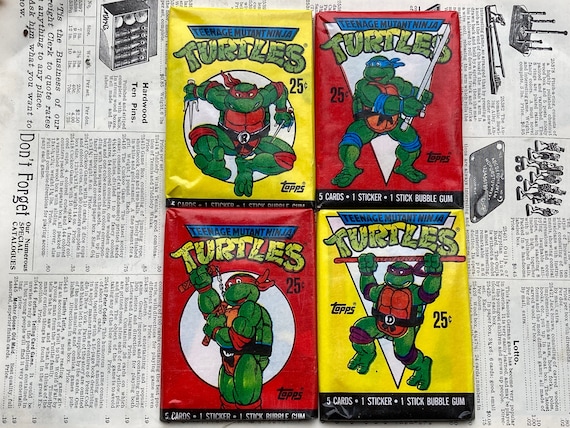 4 Packs of Teenage Mutant Ninja Turtle Cards Original Series 1