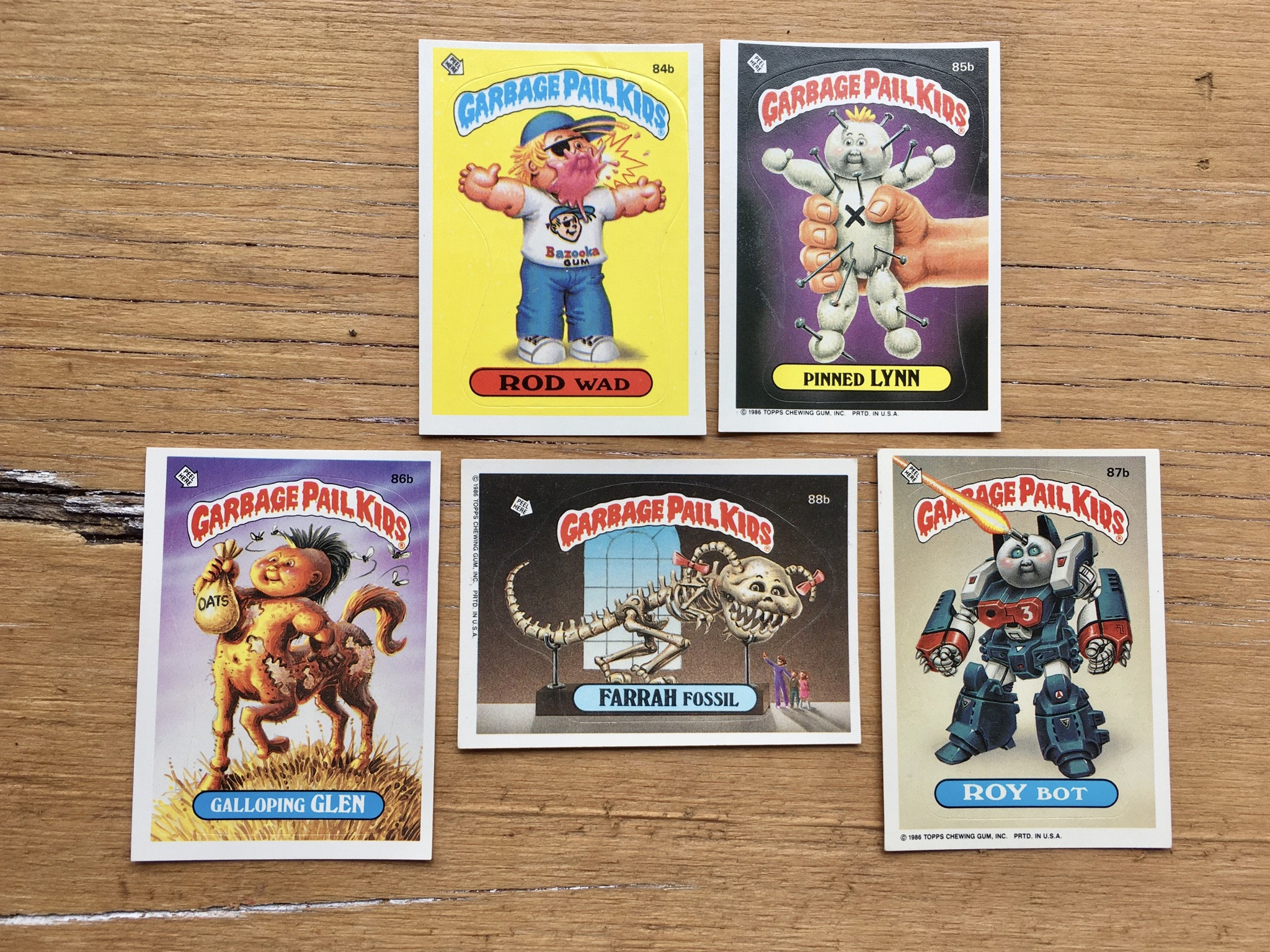 Garbage Pail Kids Card Choice Rod Wad, Pinned Lynn, Galloping Glen