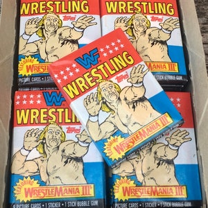 Vintage WWF Cards Wrestling 1 Pack Of Cards Topps 1987 Unopened Pack of Cards 80s Wax Pack Hulk Hogan World Wrestling Federation 1980s