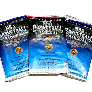 Vintage Basketball Cards Upper Deck NBA 1992 1993 Pack Cards Unopened Pack of Cards 90s Jordan Foil Pack 1990s Nostalgic