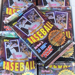 Vintage Baseball Cards Pack Unopened Topps 1995 MLB Pack Of Cards Topps  Never Opened Cards 90s Wax Pack 1990s Nostalgic Retro
