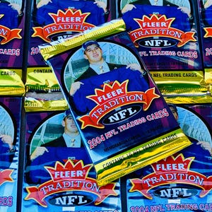 Original Vintage Football Cards Fleer Tradition 2004 NFL Unopened Pack of Cards Big Rookie Year Nostalgic National Football League