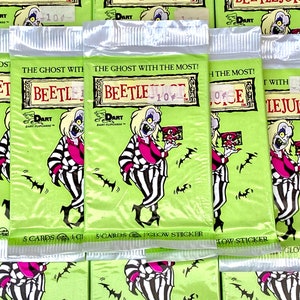 Price per Pack (1) Vintage Beetlejuice Movie Cards Cartoon Vintage Cards 1990 Unopened Pack Cards 90s Pack 1990s Beatle Juice Beetle Juice