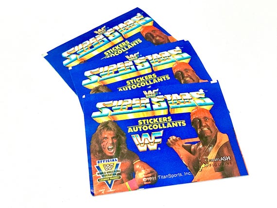 1991 WWF Superstars シール アルバム 新品未開封 WWF Wrestling Cards Vintage Sticker Album Cards 1991 WWE World