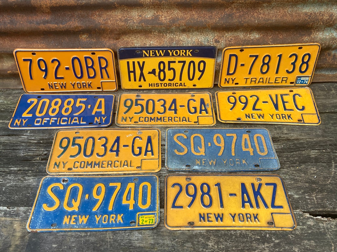 New York License Plate Vintage License Plate 1970s 1980s Antique