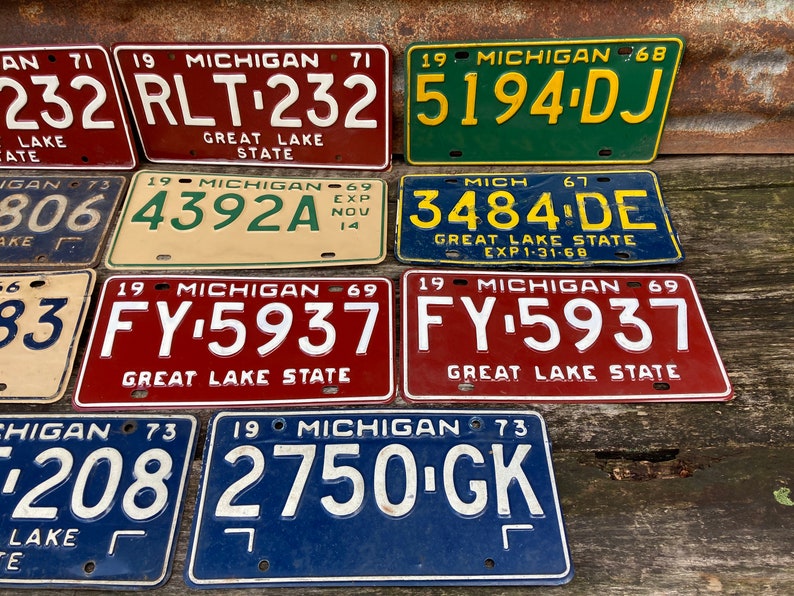 Choice of Michigan License Plate 1975 1971 1968 1973 1969 Etsy