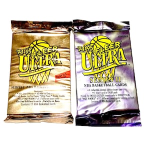 Vintage 1994 1995 Basketball Cards NBA Fleer Ultra Series 1 or 2 Card Pack NBA Pack Of Cards Unopened Pack of Cards 90s 1990s