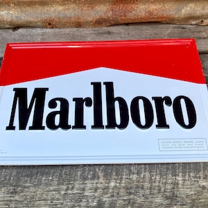 Vintage Marlboro Cigarette Sign Tobacco Sign 1994 Vintage Red and