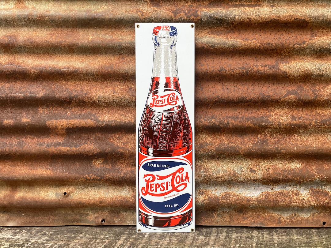 Vintage Pepsi Cola Sign 5 Cent Pepsi Sign Double Dot 1930s Style