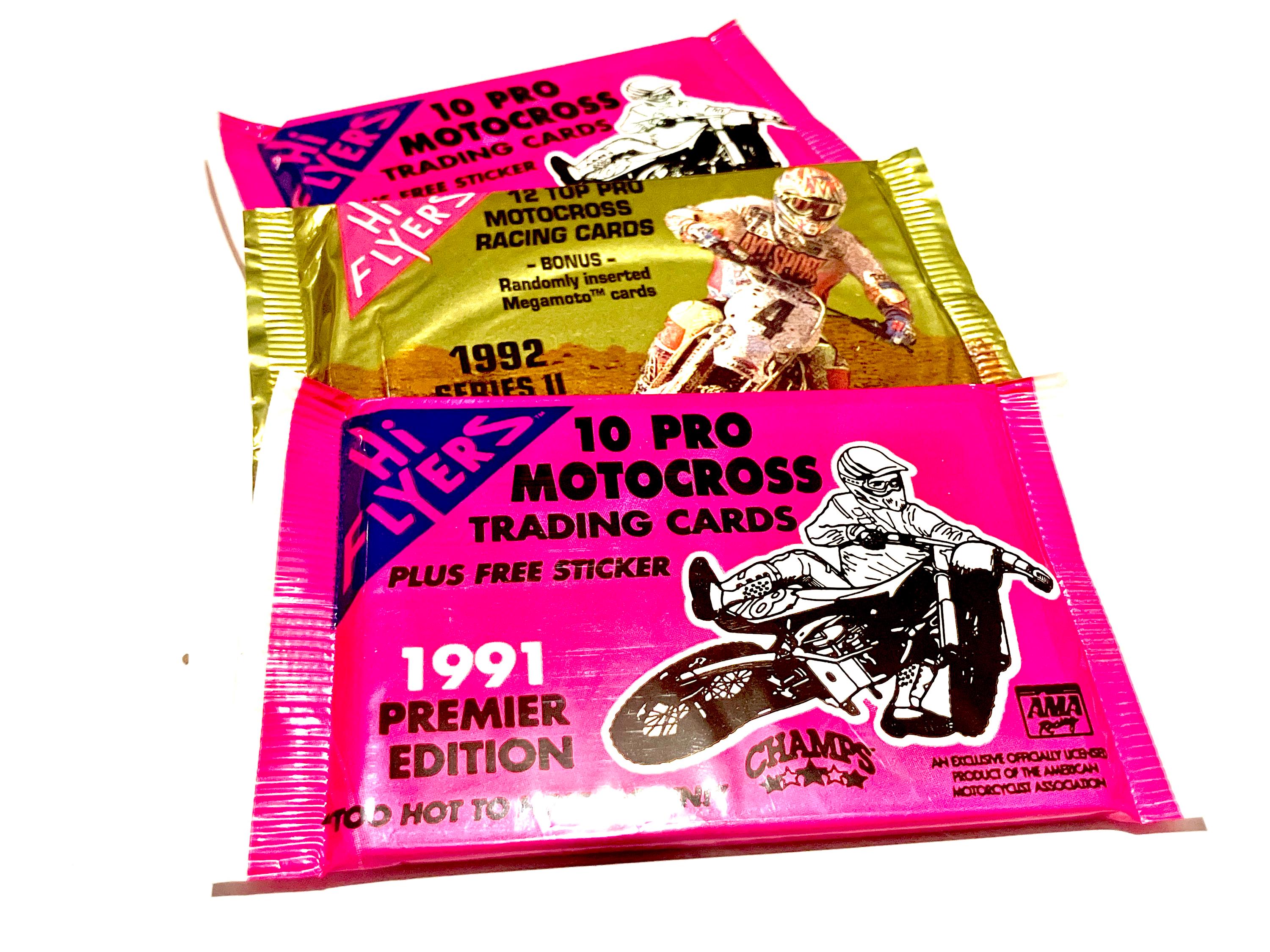 古いカード Vintage Motocross Cards Factory Sealed Unopened Packs Series 1 & 2
