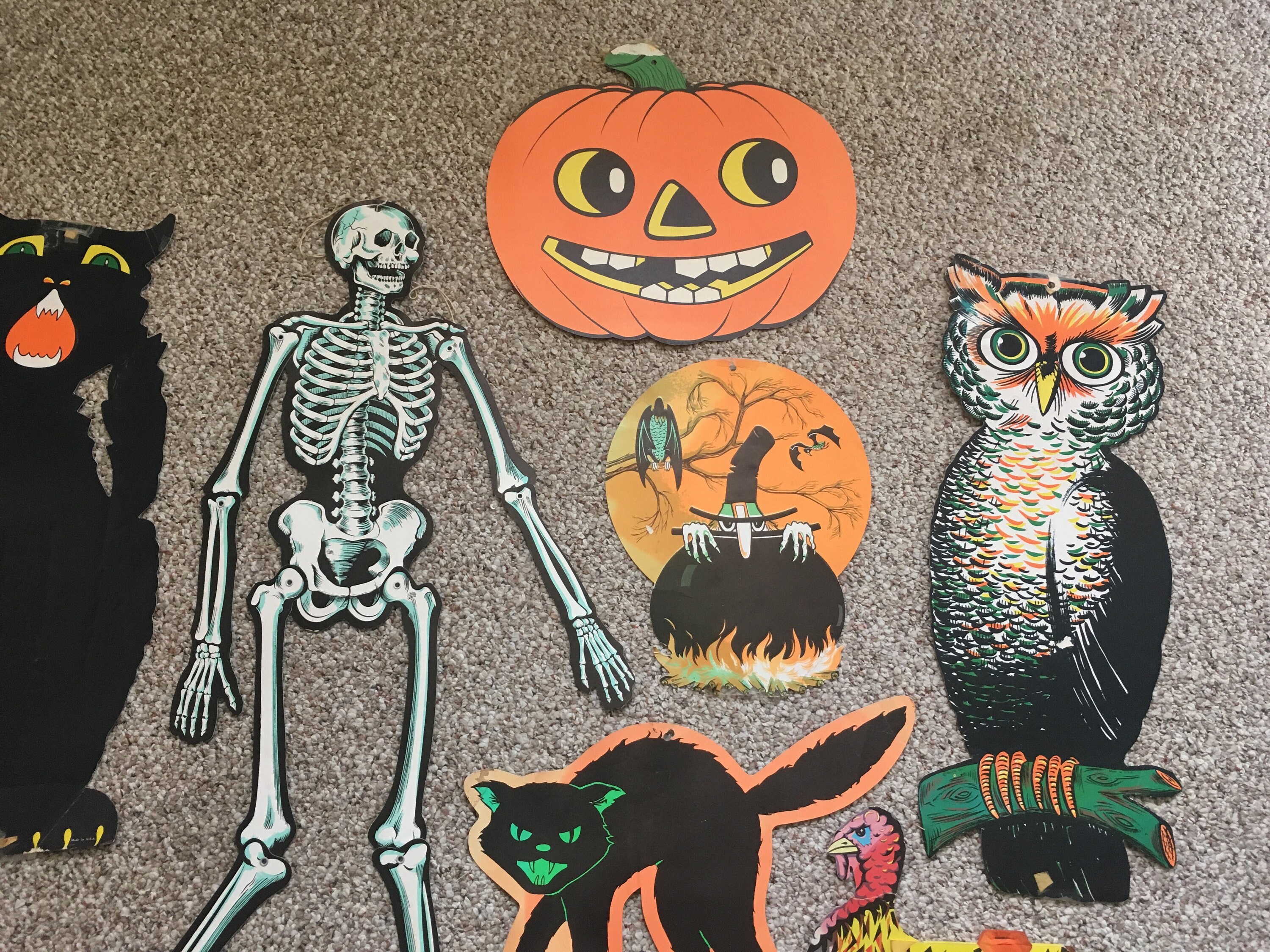 Collection of 11 Vintage Halloween Cardboard Decorations Etsy