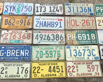 License Plate Oregon, Oklahoma, California, Pa, NC, Montana More Metal Old License Plates Craft Decoration Metal Numbers Y