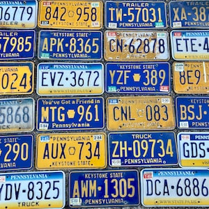 Choice Of Pennsylvania License Plate 1970s, 1980s, 1990s, 2000s Era Pa Plate Vintage Authentic Old Auto Tag Antique Car Truck Gas Station N