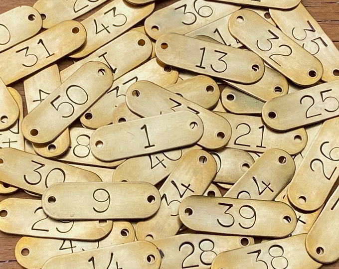 Hand Punched Aluminum ID Numbered Tags Custom Numbered Locker Tags ...