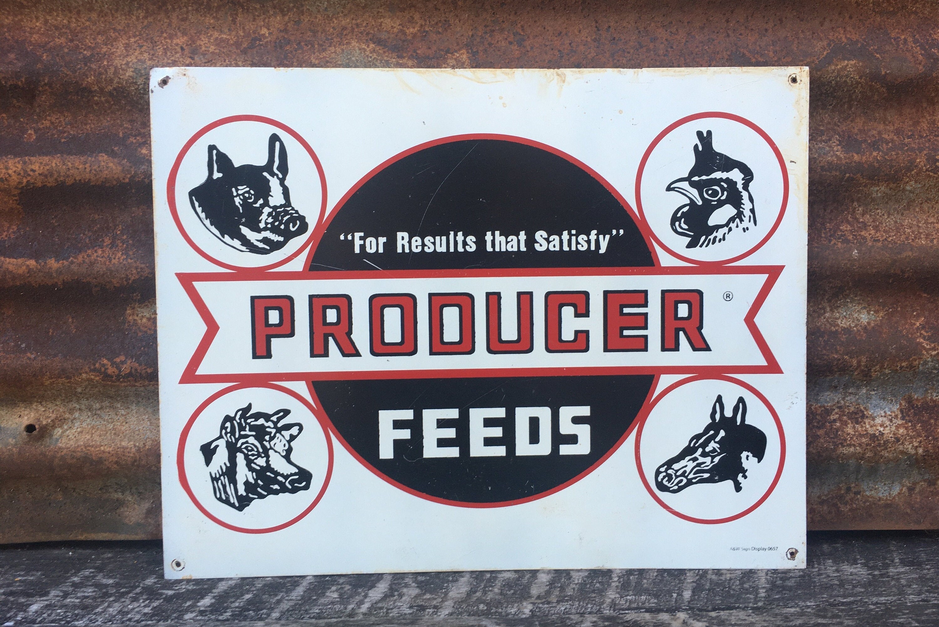 Metal Sign Producers Feed Sign Farm Feed Store Pig Cow Chicken Etsy