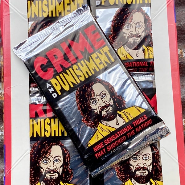 Crime and Punishment Pack of Cards Vintage True Crime Cards 1992 Trading Cards Unopened Pack of Cards 90s Foil Pack 1990s Charles Manson