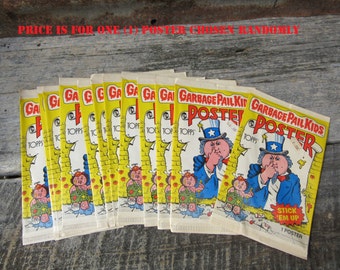Price per Poster (1) Poster Vintage Garbage Pail Kids Card Topps 1986 Unopened Poster Pack 80s 4th Series GPK Cards 1980s VTG Gross