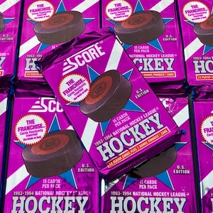 Original Vintage Hockey Cards Score 1993 1994 NHL Pack Of Cards Unopened Pack of Cards 90s Foil Pack 1990s Nostalgic