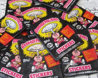 Price per Pack (1) Vintage Garbage Pail Kids Sticker Cards Topps 1986 5th Series Pack of Cards 80s GPK Series 5 Trading Cards 1980s VTG