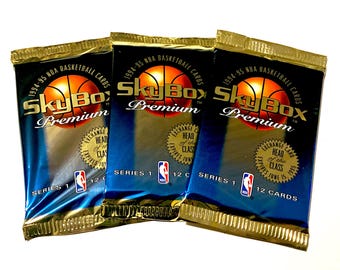 Vintage Basketball Cards Skybox NBA 1994 1995 Seasons Unopened Pack of Trading Cards 90s Foil Pack 1990s Series 1 Sealed Packs