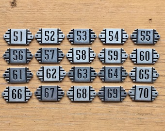 Choice Tag Number 51, 52, 53, 54, 55, 56, 57, 58, 59, 60, 61, 62, 63, 64, 65, 66, 67, 68, 69, 70 Vintage Style Metal Keychain Fob