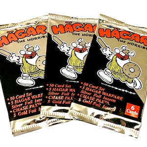 Vintage Hagar the Horrible Trading Cards Collectors Cards 6 Cards per Pack 1995 Comic Cards Viking Cartoon