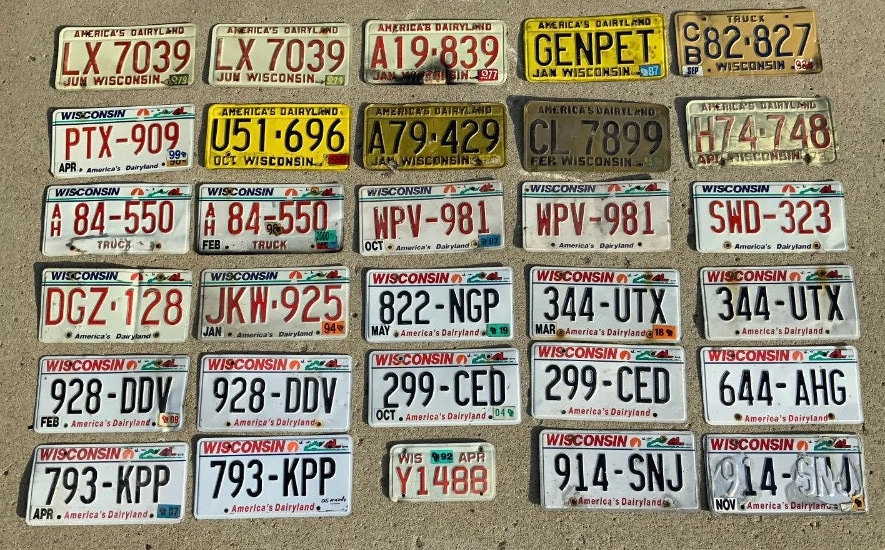 ナンバープレート　ヴィンテージ　1988年　デーリーランド　ウィスコンシン州 Choice of Wisconsin License Plate 1970s, 1980s, 1990s, 2000s, More