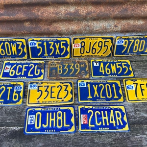 Choice of Motorcycle License Plate Pennsylvania Pa Motorcycle MC Metal Metal Motor Bike 1970s 1980s 1990s  Era