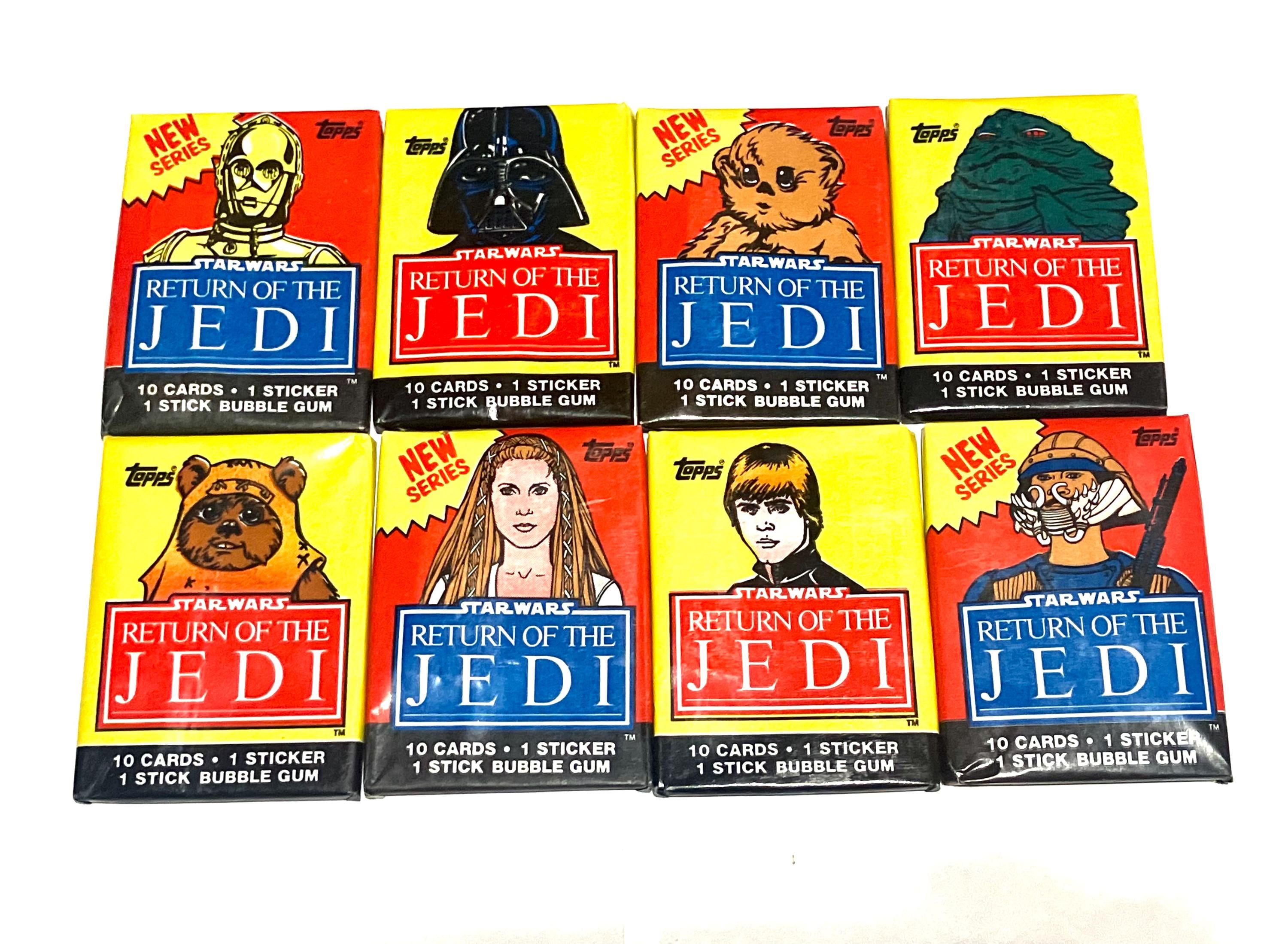 Star Wars Trading Cards Return of The Jedi Wax Packs Topps 1983 Unopened Packs of Cards Darth Vader, Princess Leia, Jabba, C-3PO and More!